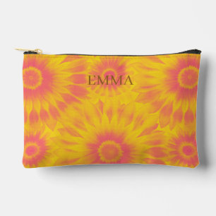 Custom Vibrant Sunflower Tie-Dye Art Accessory Pouch