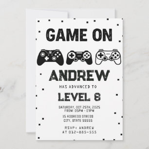 Custom Video Game birthday boy invitation