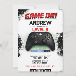 Custom Video Gamer birthday for boy invitation