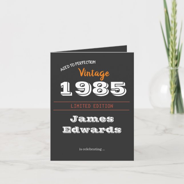 Custom Vintage 1985 Limited Edition Birthday  Invitation (Front)