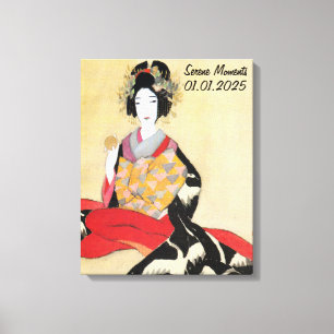 Custom Vintage Aesthetic Japan Kimono Canvas Print
