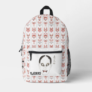 Custom Vintage Aesthetic Japanese kabuki Art Printed Backpack
