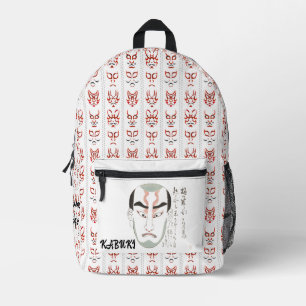 Custom Vintage Aesthetic Japanese kabuki Art Printed Backpack