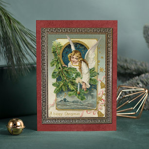 Custom Vintage Antique Holiday Seasons Greetings Card