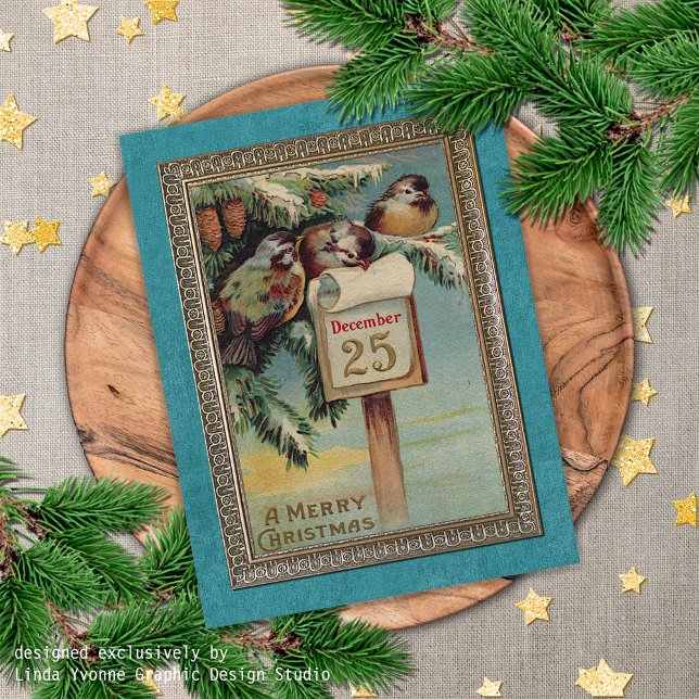 Custom Vintage Antique Holiday Seasons Greetings Postcard (Creator Uploaded)