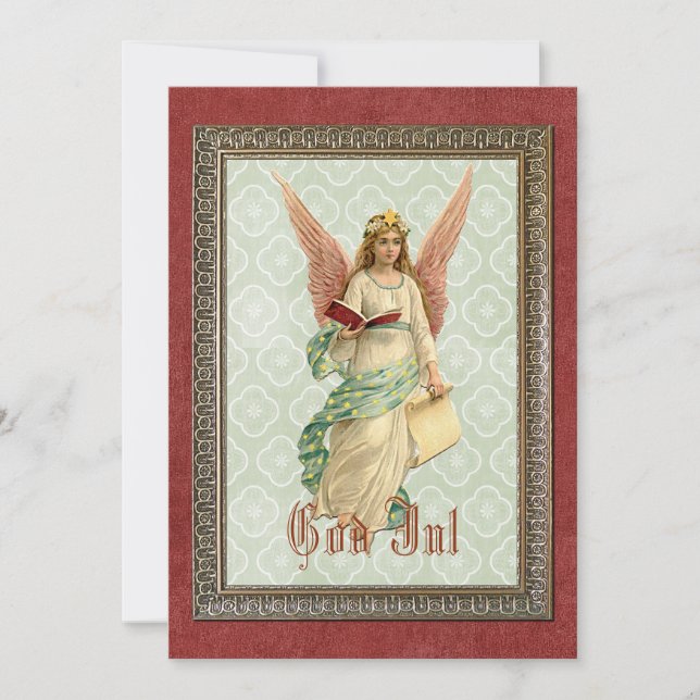 Custom Vintage Antique Seasons Greetings Holiday Card (Front)