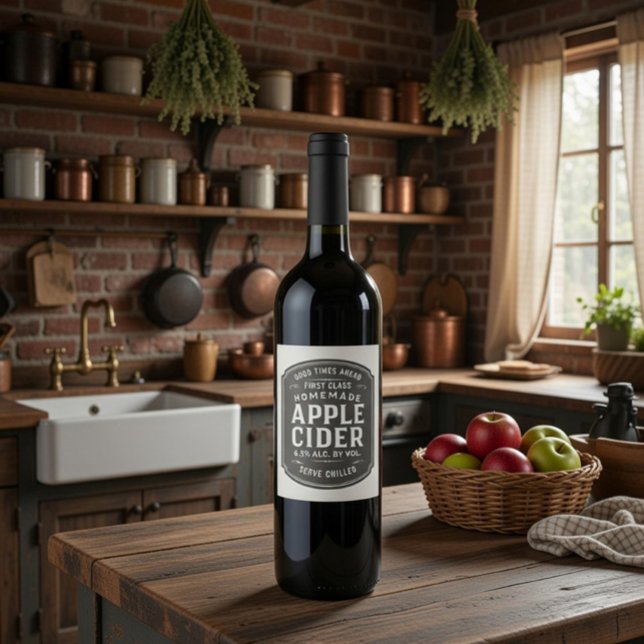 Custom Vintage Apple Cider Label Sticker (Creator Uploaded)
