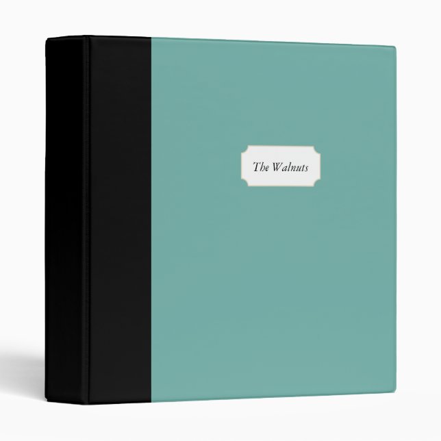 Custom Vintage Aqua Organizer Binder Gift (Front/Spine)