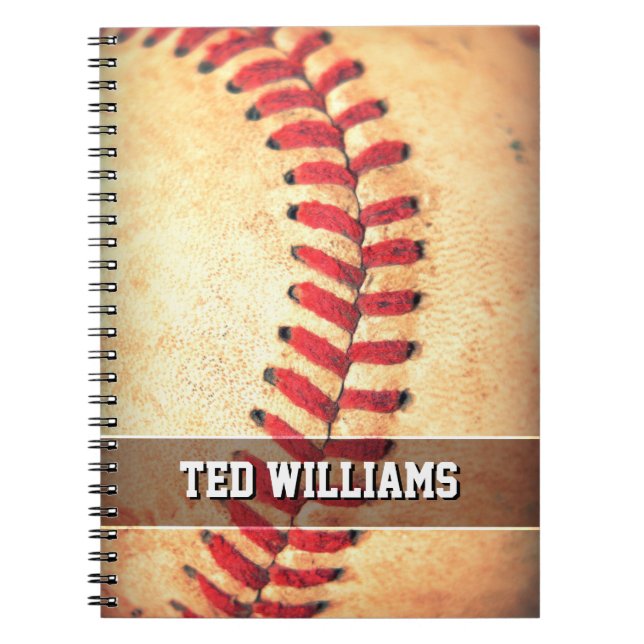 Custom vintage baseball ball notebook (Front)