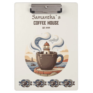 Custom Vintage Coastal Cafe Merch Clipboard