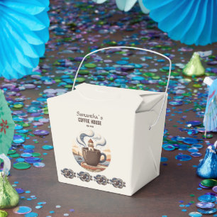Custom Vintage Coastal Cafe Merch Favor Box