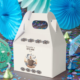 Custom Vintage Coastal Cafe Merch Favor Box