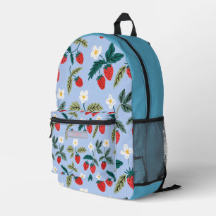 Custom Vintage Cottagecore Strawberry Pattern Printed Backpack