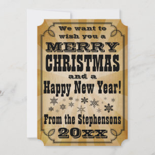 Custom Vintage Country Christmas Greeting Card