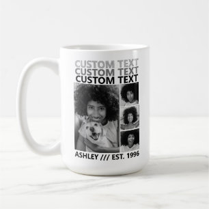 Custom Vintage Create Your Own 4 Photo Collage Coffee Mug