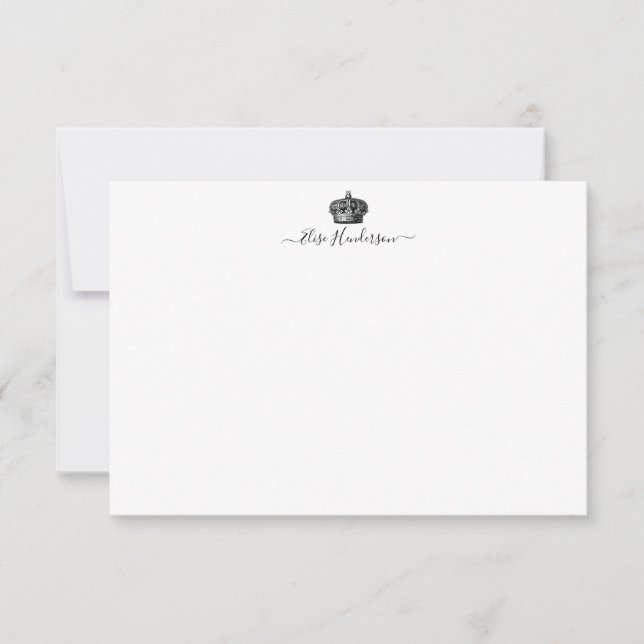 Custom Vintage Crown Note Card (Front)