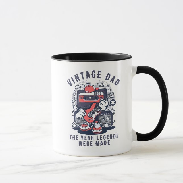 Custom Vintage Dad Legend Year Retro Cassette Mug (Right)
