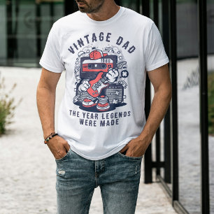 Custom Vintage Dad Legend Year Retro Cassette T-Shirt