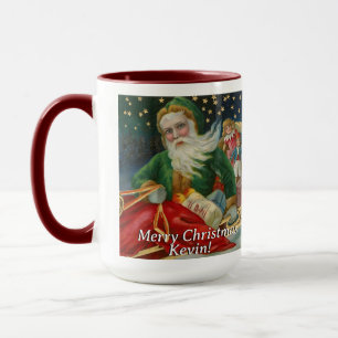 Custom Vintage Design Santa Claus Delivering Toys Mug