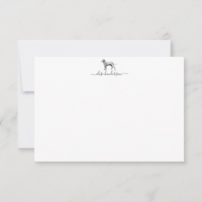 Custom Vintage Dog Dalmatian Note Card (Front)