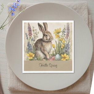 Custom Vintage Easter Bunny Egg Floral Napkin
