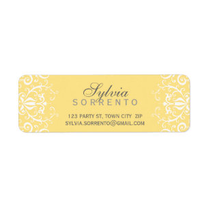 CUSTOM vintage elegant filigree damask pale yellow