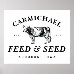 Custom Vintage Farmhouse Style Feed & Seed Poster