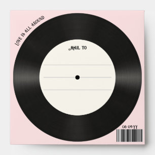 Custom Vintage Faux Vinyl Record Photo Wedding Envelope
