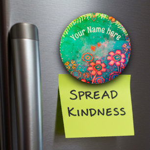 Custom Vintage Flowers Inspirivity Magnet