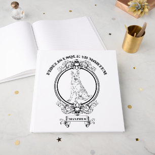 Custom Vintage German Shepherd Crest - Dark Academ Guest Book