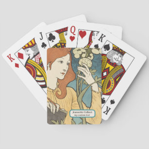 Custom Vintage Girl Journalling Wildflower Playing Cards