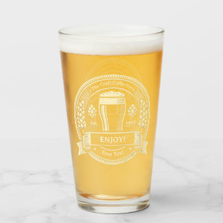Custom Vintage Glass - Personalized Etched Design