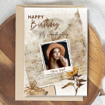 Custom Vintage Granddaughter Photo Birthday Card<br><div class="desc">Make your granddaughter’s birthday extra special with this elegant vintage-style photo card, thoughtfully designed just for her. This card features a warm antique paper background, a sunflower accent, a gift illustration, and a Polaroid-style frame where you can upload your own photo. Every detail is fully customizable: ✨ Granddaughter’s name 📆...</div>