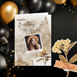 Custom Vintage Granddaughter Photo Birthday Card<br><div class="desc">Make your granddaughter’s birthday extra special with this elegant vintage-style photo card, thoughtfully designed just for her. This card features a warm antique paper background, a sunflower accent, a gift illustration, and a Polaroid-style frame where you can upload your own photo. Every detail is fully customizable: ✨ Granddaughter’s name 📆...</div>