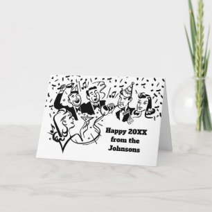 Custom Vintage Happy New Year Card