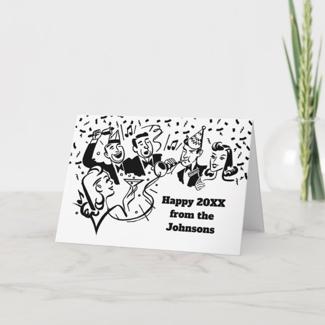 Custom Vintage Happy New Year Card (Front)