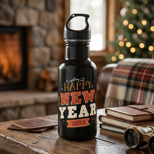 Custom Vintage Happy New Year Eve Design Unique 532 Ml Water Bottle