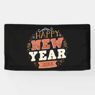 Custom Vintage Happy New Year Eve Design Unique Banner