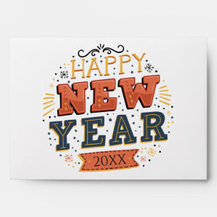 Custom Vintage Happy New Year Eve Design Unique Envelope