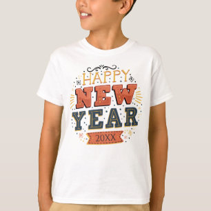 Custom Vintage Happy New Year Eve Design Unique T-Shirt