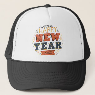 Custom Vintage Happy New Year Eve Design Unique Trucker Hat