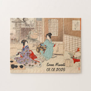 Custom Vintage Japanese Tea Ceremony Art 1  Jigsaw Puzzle
