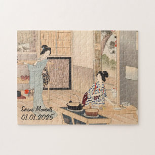 Custom Vintage Japanese Tea Ceremony Art 3 Jigsaw Puzzle