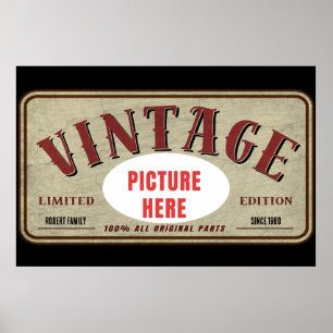 CUSTOM VINTAGE LIMITED EDITION PERSONALIZE PHOTO POSTER