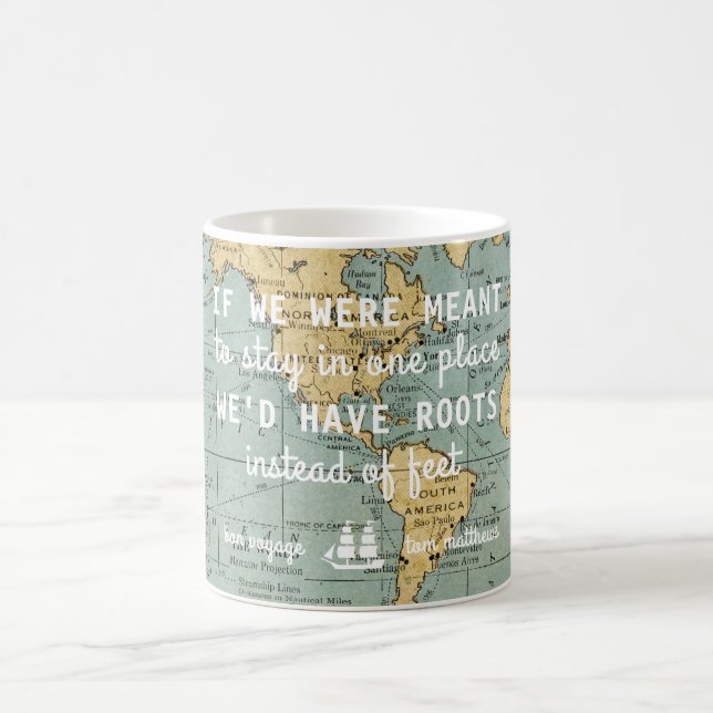 Custom Vintage Map Travel Quotes | Mug (Center)