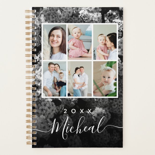 Custom Vintage Modern Notebook , Add your photos Planner (Front)