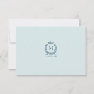 Custom Vintage Monogram Wreath Note Card