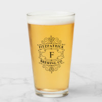Custom Vintage Monogrammed Classic Home Bar Beer