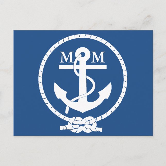 Custom Vintage Nautical Anchor and Line Postcard (Front)