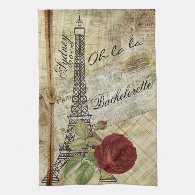 Custom - Vintage Paris Design Kitchen Towel (Vertical)